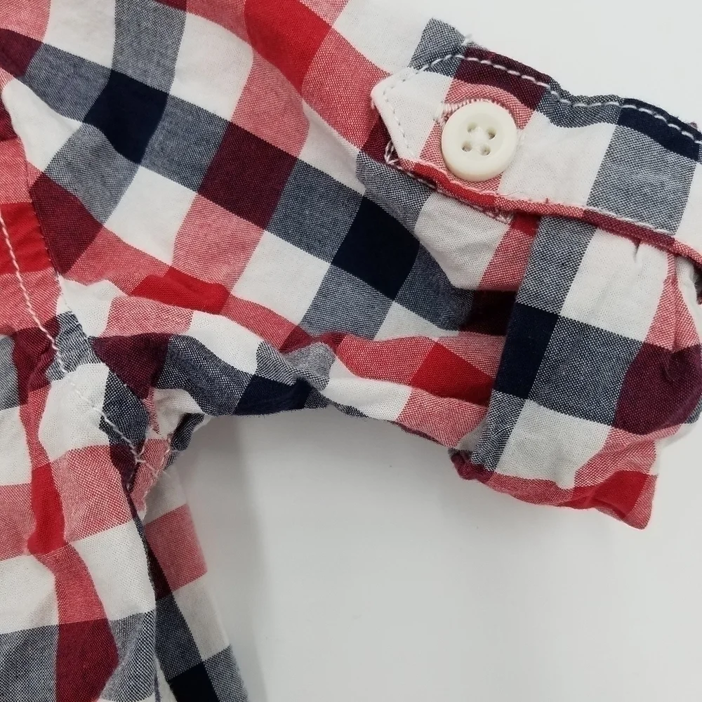 Gymboree Button Down Plaid Polo Shirt 12-18m